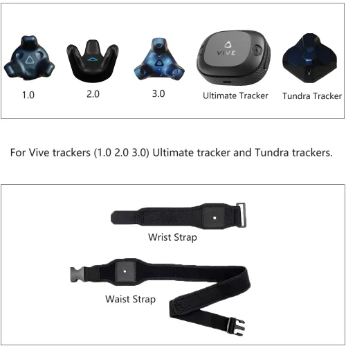 Vista 2 de HTC Vive full body tracker strap with fixed strap for virtual reality motion capture. 1 belt and 4 wrist straps.
