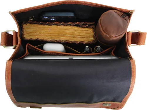 Vista 6 de jaald leather messenger bag laptop case office briefcase gift for men computer distressed shoulder bag