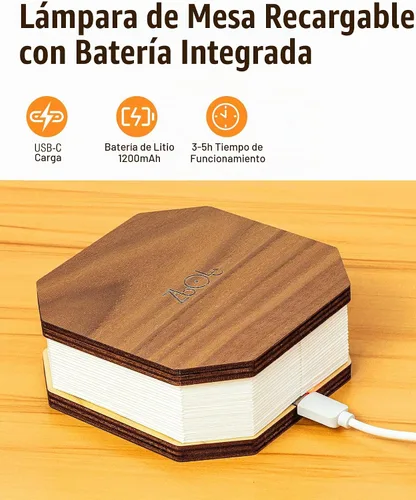 Vista 3 de Lámpara plegable del acordeón de la originalidad, regalo japonés, linterna de papel del LED Portable Wooden Table Lamp, Creative Japanese Paper