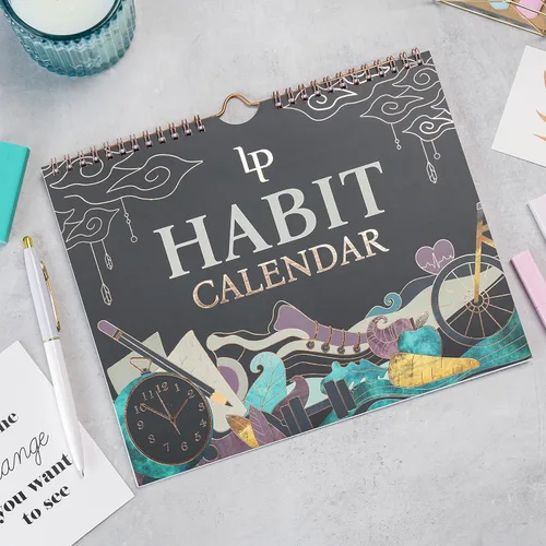 Vista 5 de Calendario de hábitos de leyenda para rastrear hábitos diarios, rastreador motivacional para rastrear hábitos atómicos, 2 años, sin fecha, 10 x 8