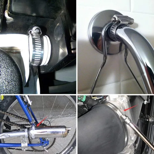 Vista 7 de ZIPCCI Abrazadera de manguera, paquete de 25 abrazaderas de manguera de línea de combustible de engranaje helicoidal de acero inoxidable