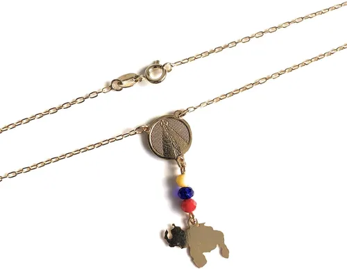Vista 4 de Collar con mapa de Venezuela Medalla Virgen del Valle
