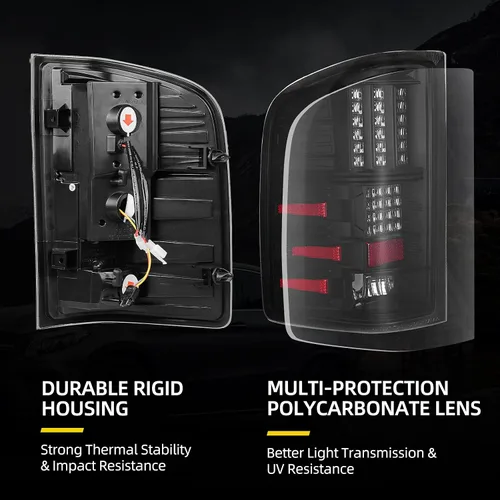 Vista 2 de DWVO Conjunto de luz trasera LED compatible con Chevy Silverado 1500/07-10 Silverado 2500 HD y 3500 HD