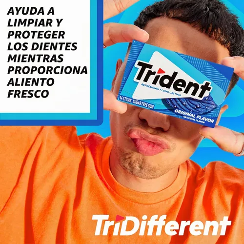Vista 6 de Trident Goma de mascar sabor original sin azúcar, 14 unidades (paquete de 24) (336 unidades en total) Chicle con xilitol, perfecto para un aliento