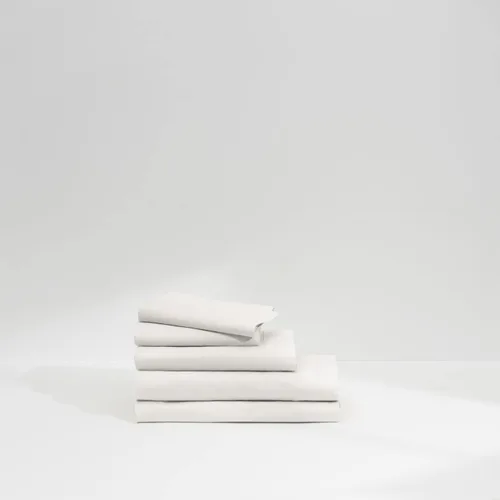 Vista 3 de Casper Sleep - Juego de sábanas de percal para cama individual, color blanco