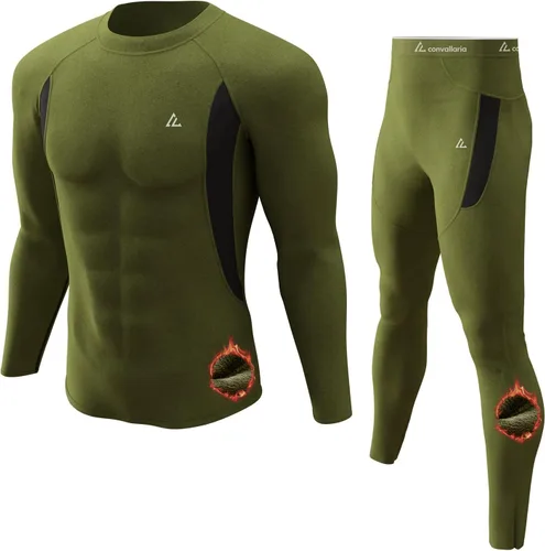 Vista 115 de Conjunto de ropa interior térmica para hombre, ropa interior larga 1#verde militar