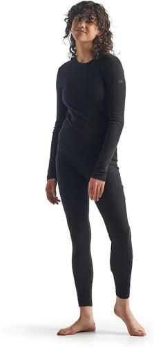 Vista 4 de Icebreaker Merino Womens 175 Everyday Cold Weather Base Layer Thermal Long Sleeve Crewneck T-Shirt Negro
