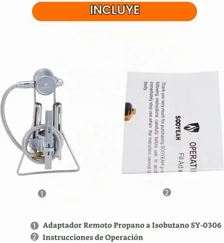 Vista 6 de Adaptador remoto de propano a isobutano, entrada de tanque de propano de 1 libra, salida de válvula lindal de conexión EN417, adaptador de estufa