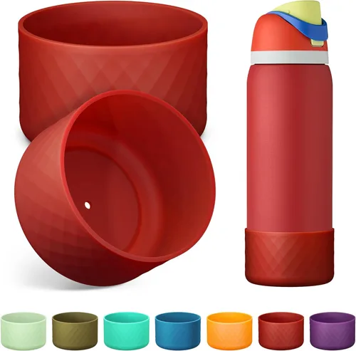 Vista 48 de 2 botas de silicona para botella de agua Owala de 24 onzas, 32 onzas, 40 onzas, funda protectora antideslizante para botellas de agua de acero