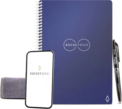 Vista 28 de Rocketbook Core - Cuaderno de espiral reutilizable, tamaño ejecutivo de 6 x 8.8 pulgadas, color negro, páginas punteadas, conectadas a