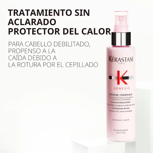Vista 2 de Kerastase Genesis Thermique Primer para Secado con Secador, Protector Térmico para Cabello Débil o Dañado, Anti-Rotura, Desenreda e Hidrata sin