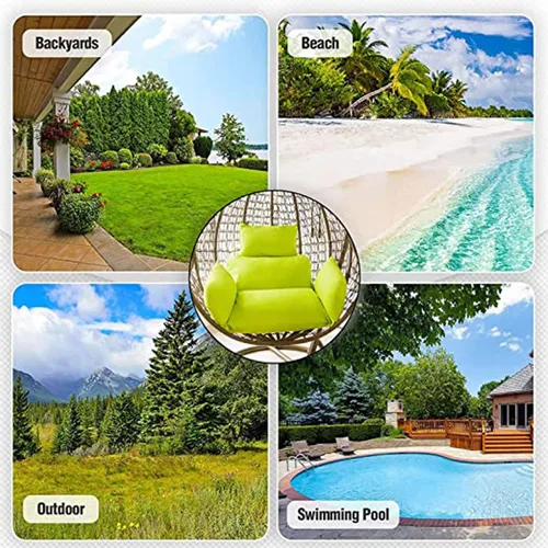 Vista 7 de HUHJYUGE Cojín para silla de columpio, cojín suave para silla colgante de patio con reposacabezas, lavable para colgar huevos colgantes, cojín