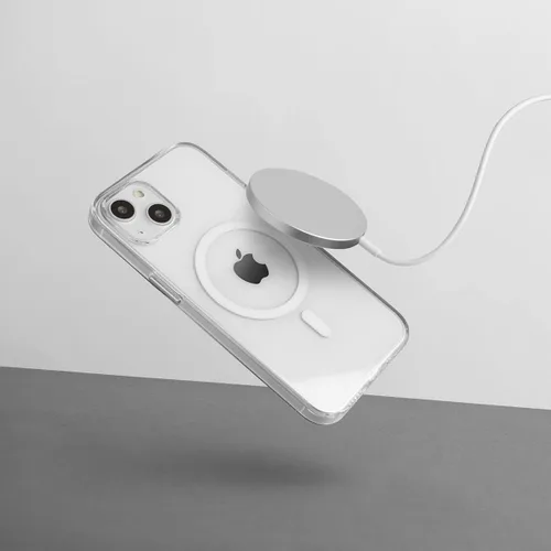 Vista 3 de totallee Funda transparente para iPhone 15 Plus con agarre extra, delgada y magnética para iPhone 15 Plus con imanes integrados (agarre transparente)
