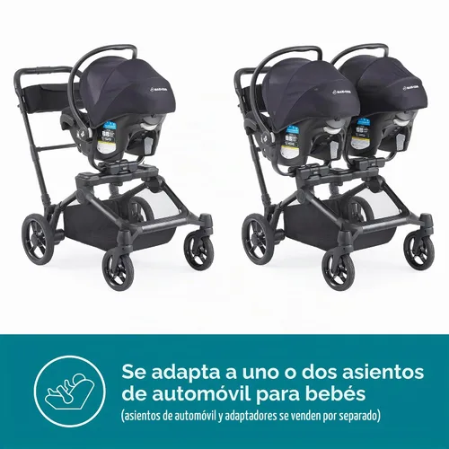 Vista 2 de Contours Element Side by-Side - Cochecito convertible para niños pequeños y bebés, individual a doble, opciones de asientos reversibles, compatible