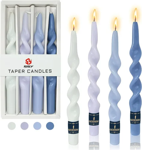 Vista 36 de SM101 - Vela cónica roja, velas en espiral de 10 pulgadas, velas largas cónicas sin goteo para cena, mesa de comedor, boda, fiesta, fiesta, Rojo
