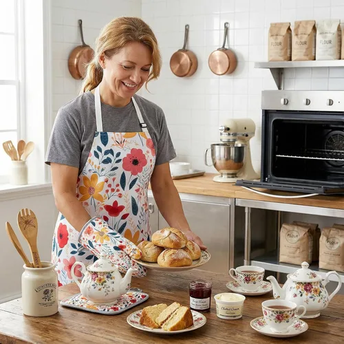 Vista 7 de 13 piezas de accesorios de cocina The Pioneer Woman incluyen 5 lindas cucharas de madera y 2 guantes de cocina Pioneer Woman y 2 soportes