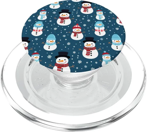 Vista 8 de Lindos muñecos de nieve vintage, Navidad, vacaciones, invierno, tema, muñeco de nieve, PopSockets estándar PopGrip