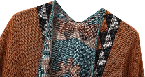 Vista 3 de Urban CoCo - Chal para envolver o capa para mujer, estampada, con borla.