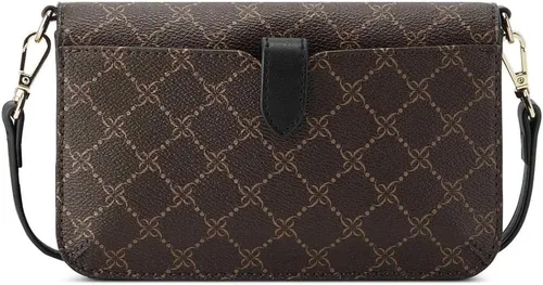 Vista 3 de Nine West Linnette - Cartera para teléfono con cuerda, logotipo marrón y negro, Logotipo marrón negro