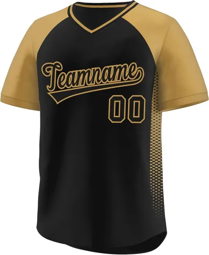 Vista 16 de Camiseta de béisbol personalizada con cuello en V para hombres, mujeres y jóvenes, camisetas de béisbol personalizadas con costuras o estampadas