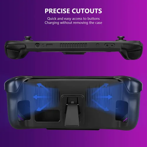 Vista 3 de Geekria Kickstand Protective Case Compatible with Steam Deck, TPU Cover Protector with Stand Base, Protective Cover Case Compatible with Valve Steam