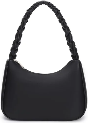 Vista 55 de CYHTWSDJ Bolsos de hombro para mujeres, lindo bolso tote tipo hobo con cierre de cremallera y mini cartera de mano Nailon Negro