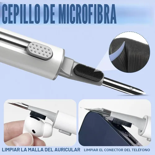 Vista 5 de Kit de limpieza Inesore para Airpods Pro Serie 3 2 1, herramienta de pluma de limpieza multifunción para auriculares, altavoces de iPhone A-blanco