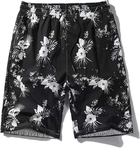 Vista 3 de Rvidbe Pantalones cortos para hombre, traje de baño para hombre, pantalones cortos hawaianos con estampado floral, para surf, secado rápido