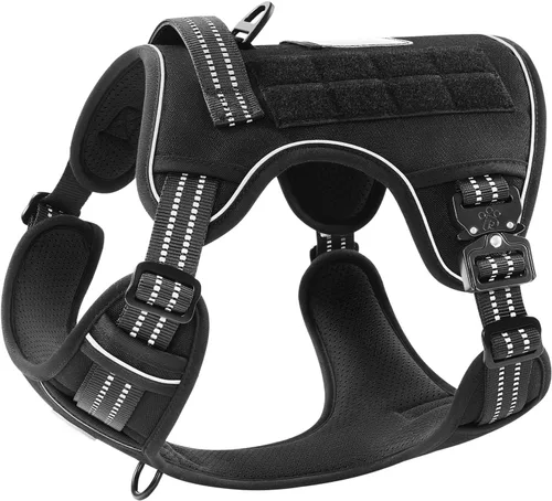 Vista 9 de PawsPassion Arnés para perro sin tirones para perro mediano y grande, arnés táctico ajustable y resistente, arnés de chaleco de servicio Voyager
