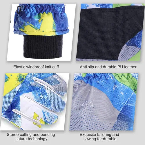 Vista 5 de DOOVID Guantes de esquí para niños, guantes de invierno impermeables para niños y niñas, guantes de nieve para exteriores