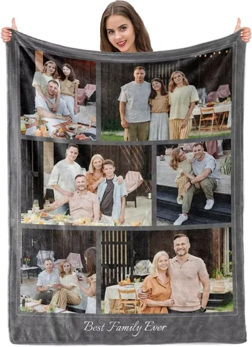 Vista 18 de Manta personalizada con imagen, mantas personalizadas para adultos y niños, manta de fotos personalizable, mantas personalizadas como regalo