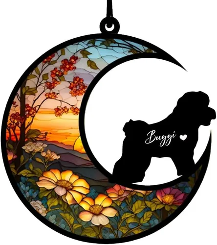 Vista 18 de Atrapasoles conmemorativos personalizados para perros Akita, nombre de perro personalizado, adorno de pérdida de perro, regalo para amantes