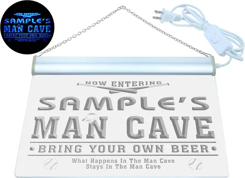 Vista 2 de qb-tm nombre personalizado béisbol de Man Cave bar cerveza señal de neón
