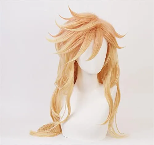 Vista 3 de Aadesso Anime Demon Slayer Kimetsu No Yaiba Douma Cosplay Peluca Hombres Mujeres Resistente al Calor Pelucas de Pelo Sintético Halloween