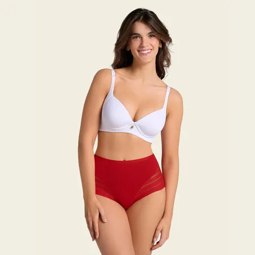 Vista 5 de Leonisa Ropa interior invisible de cintura alta con control de abdomen para mujer, ropa interior de encaje a rayas