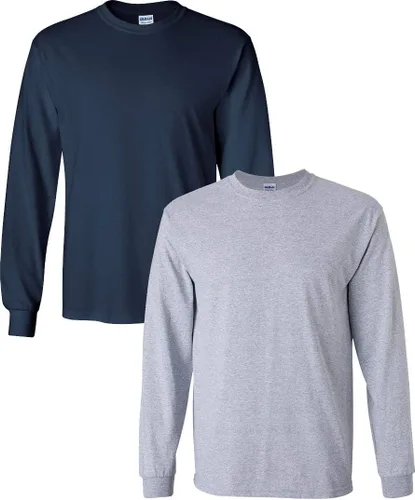 Vista 98 de Gildan - Camiseta de algodón y de manga larga para hombre, modelo G2400 (1) verde irlandés + (1) negro