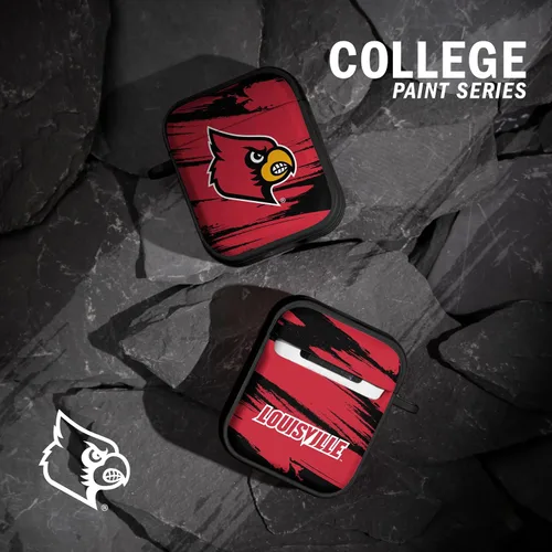 Vista 2 de Affinity Bands Louisville Cardinals HDX Case Cover Compatible with Apple AirPods Gen 1 & 2 (Paint Stripe)