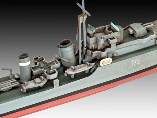 Vista 6 de Revell de Alemania 05149 HMS Ark Royal & Tribal Destroyer