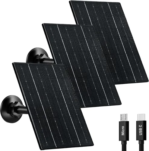 Vista 8 de FUTUREZEN - Panel solar de 4 W para cámaras de seguridad, USB-C y USB, 1 paquete, color blanco