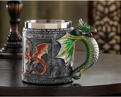 Vista 2 de Smart Living Company Royal Dragon - Taza coleccionable medieval con diseño de serpiente, 5.5 x 4 x 4.5 pulgadas