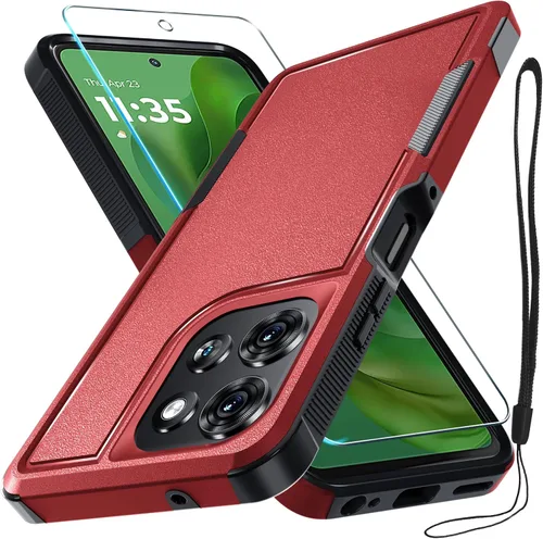 Vista 15 de Funda compatible con Moto G 5G 2024, cuerpo completo, resistente, resistente, a prueba de golpes, con correa de cordón, protector de pantalla