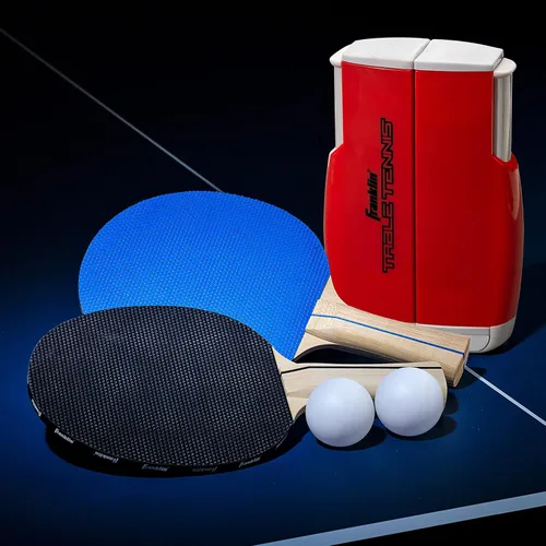Vista 9 de Franklin Sports - Juego de tenis de mesa portátil para llevar, red de ping pong + (2) paletas, pelotas de ping pong incluidas, 2 jugadores Portable