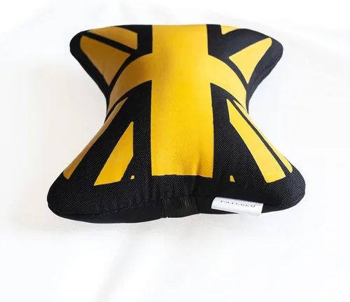 Vista 4 de Almohada para el cuello del asiento de coche (2 piezas) (dorado Union Jack)