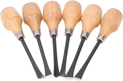 Vista 8 de Juego de herramientas de tallado a mano, juego de cinceles para tallar madera, juego de cinceles para tallar madera, herramientas manuales, mango