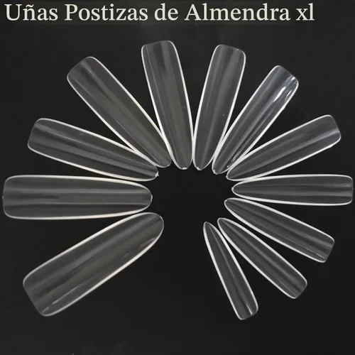 Vista 2 de LoveOurHome 240 puntas de uñas postizas XL de acrílico transparente en forma de almendra, uñas de cobertura completa, uñas postizas extralargas