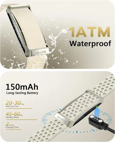 Vista 7 de Pulsera inteligente para mujeres y hombres, rastreador de actividad de salud, monitor de sueño 24 horas, frecuencia cardíaca continua durante todo