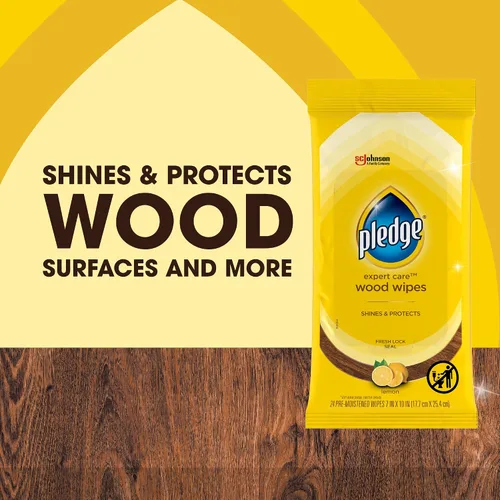 Vista 4 de Pledge Expert Care Limpiador de madera y toallitas para pulir (24 unidades) y spray (9.7 onzas)