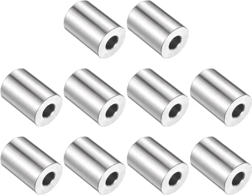 Vista 154 de uxcell 10 piezas de espaciador de acero inoxidable de 3/8" de diámetro interno x 3/4" de diámetro exterior x 1" de longitud, espaciador de rosca