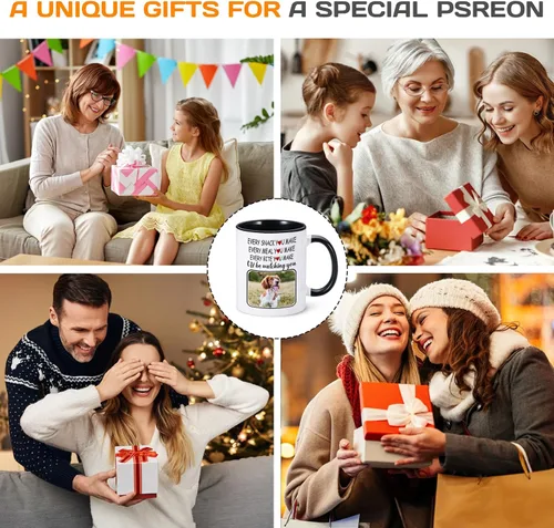 Vista 7 de Taza de café personalizada con nombre de foto de mascota, 11 onzas, regalos personalizados de cumpleaños de Navidad para amantes de los perros, taza