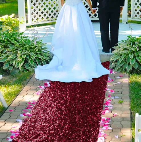 Vista 9 de ShinyBeauty Pasillo de Lentejuelas Negras Brillantes de 2 pies x 15 pies Alfombra Brillante para Bodas, Graduaciones, Fiestas, Alfombra Negra